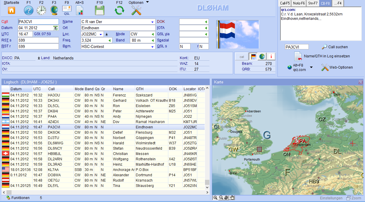 qso-eingabe easy einstellung hamoffice mein amateurfunk logbuch