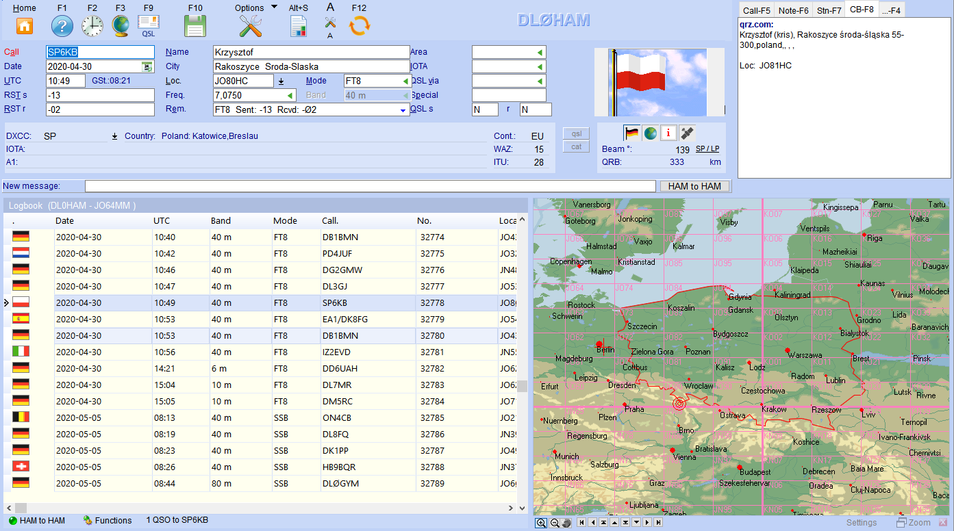 qso input easy view hamoffice my logbook