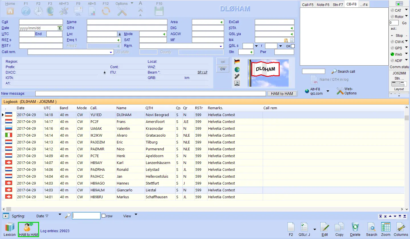 qso input standard view hamoffice my logbook