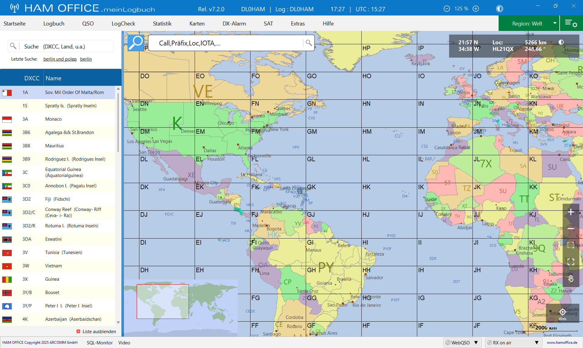 weltkarte locatornetz hamoffice mein amateurfunk logbuch