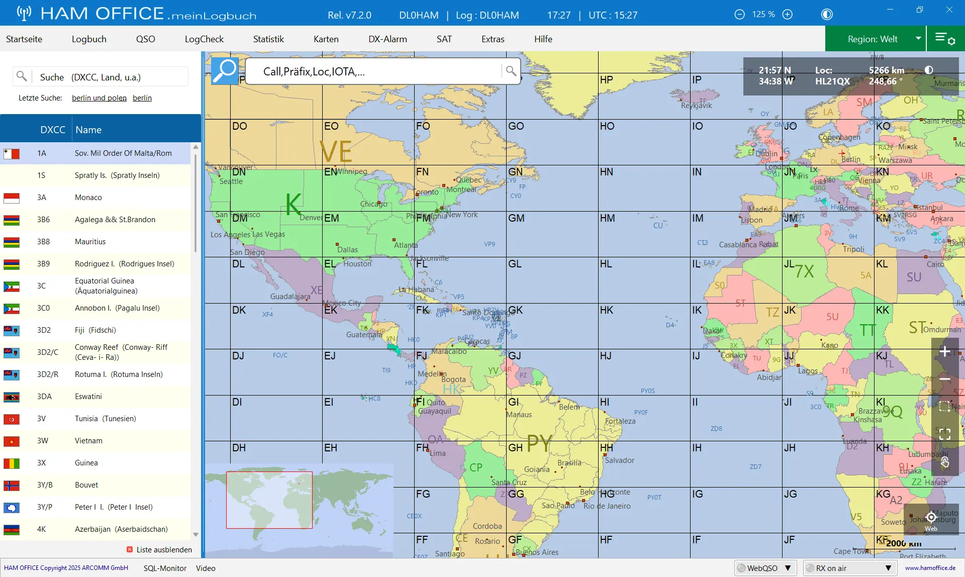 weltkarte locatornetz hamoffice mein amateurfunk logbuch