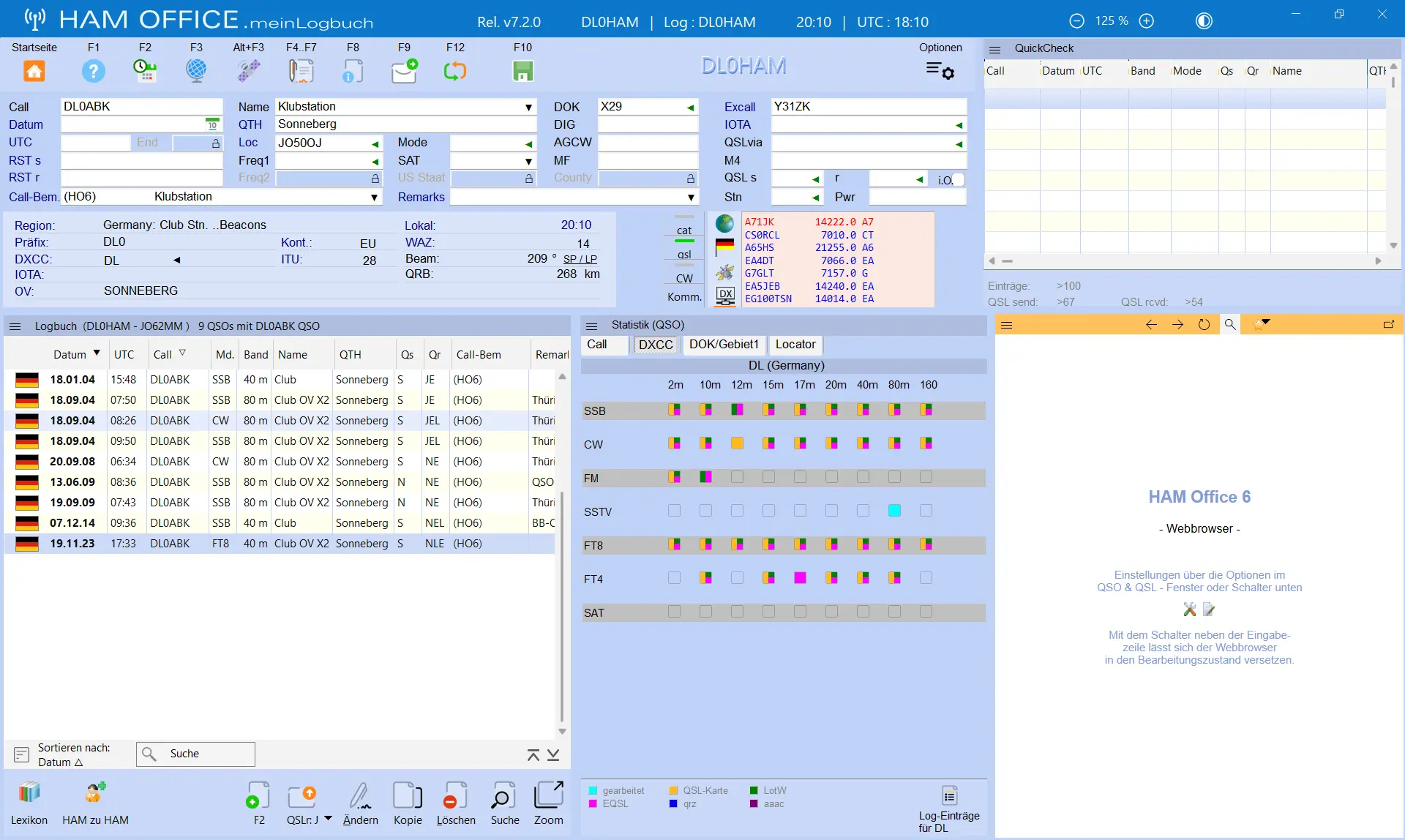 qso-eingabe quickcheck statistik webbrowser hamoffice mein amateurfunk logbuch