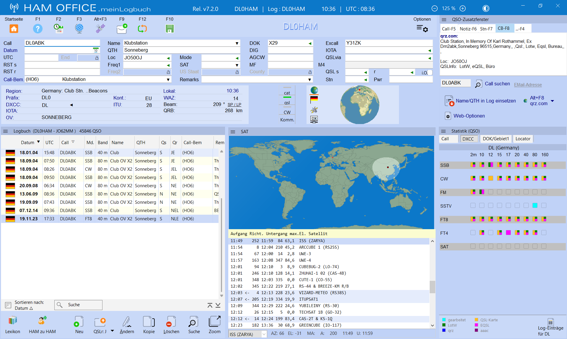 qso-eingabe satelliten statistik hamoffice mein amateurfunk logbuch