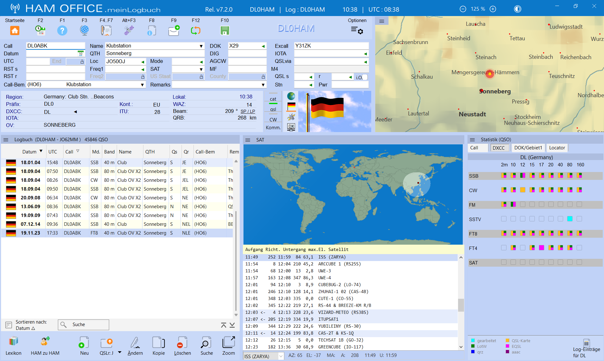 qso-eingabe satelliten flagge infofenster hamoffice mein amateurfunk logbuch