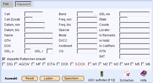 QSO-Check Einstellungen speichern Hamoffice mein Amateurfunk Logbuch