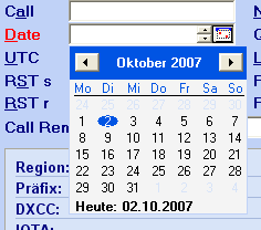 Symbol im Datumsfeld