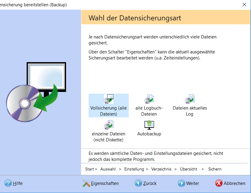 Backup Auswahl