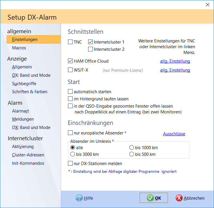 dx-cluster telnet hamoffice mein amateurfunk logbuch