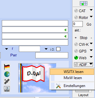 ADIF-Schalter in Optionenleiste