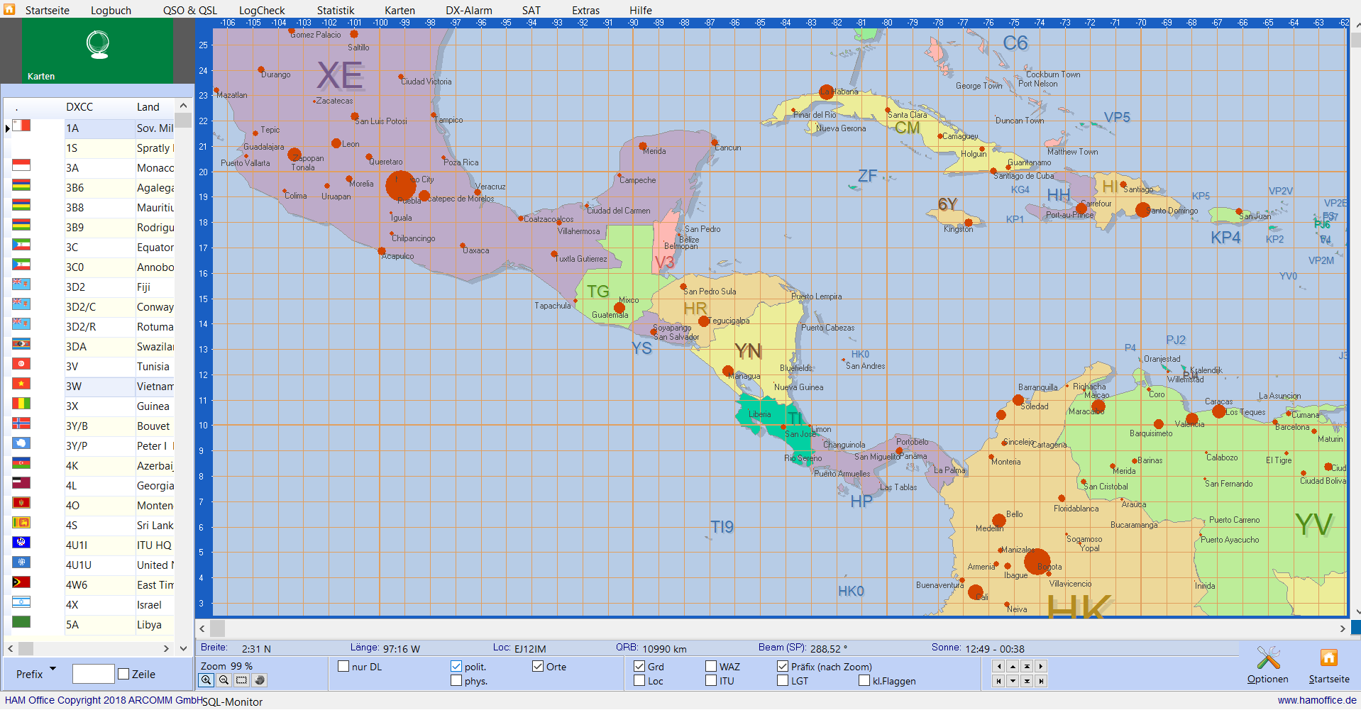weltkarte politische darstellung hamoffice mein amateurfunk logbuch