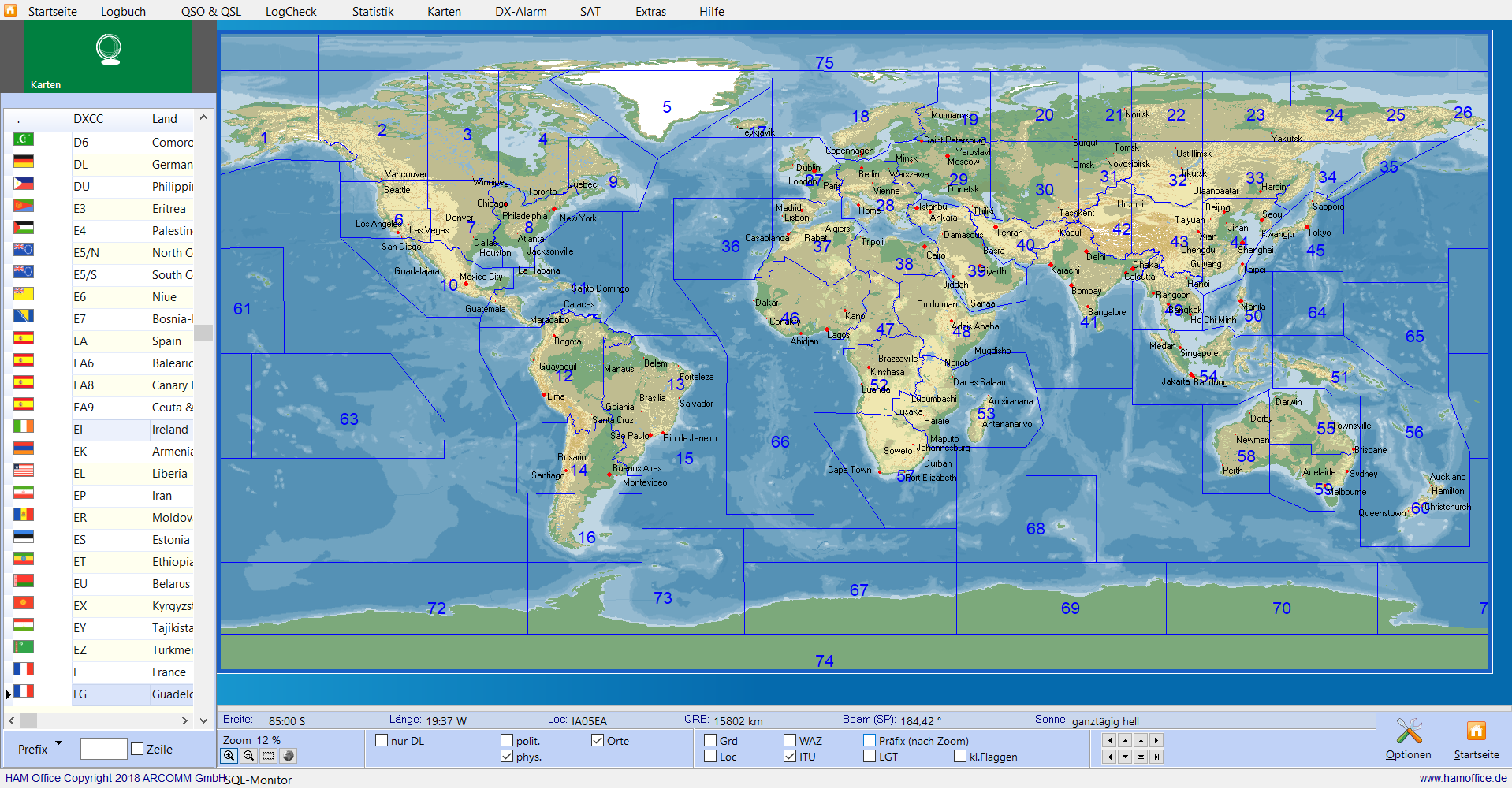 weltkarte itu-zonen hamoffice mein amateurfunk logbuch
