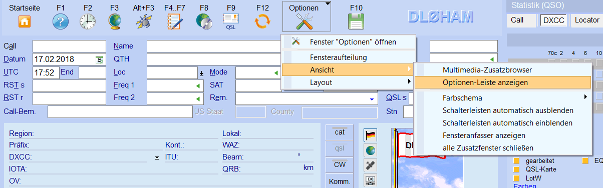 ADIF-Schalter einblenden