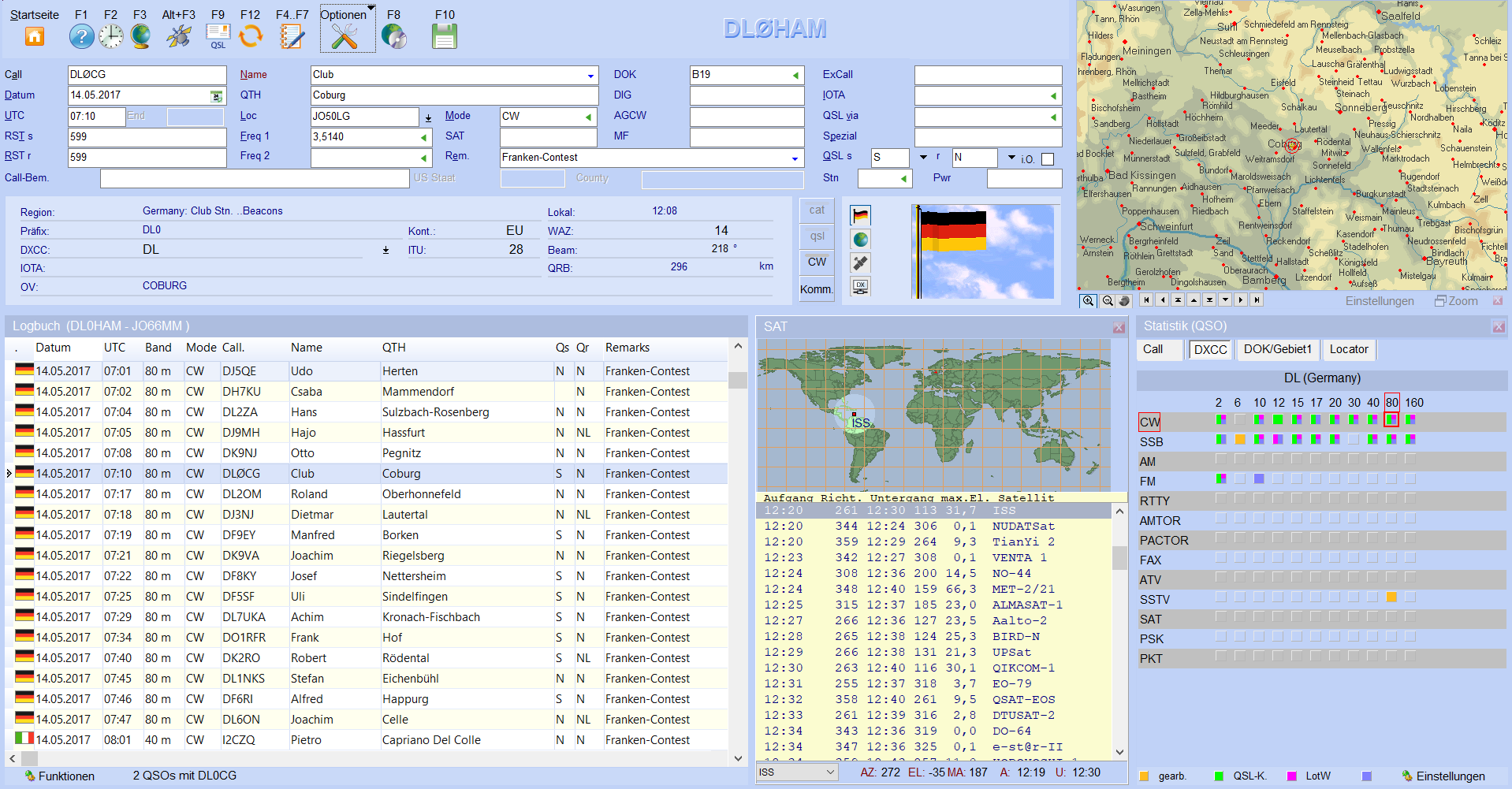 qso-eingabe satelliten flagge infofenster hamoffice mein amateurfunk logbuch