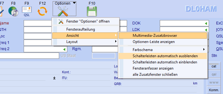 Multimediabrowser Hamoffice mein Amateurfunk Logbuch