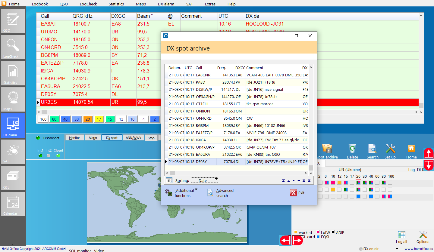 dx-cluster dx-spot-archive hamoffice my amateur radio logbook