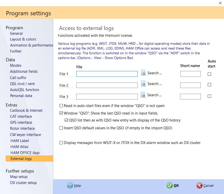 digital programs and other external logs into hamoffice my logbook