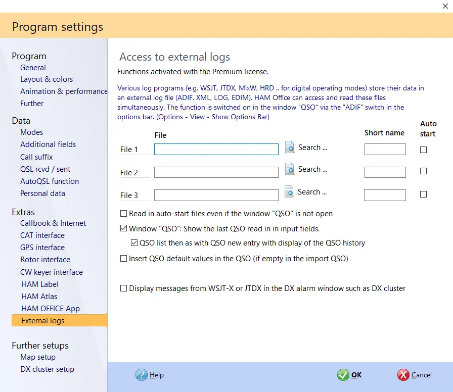 digital programs and other external logs into hamoffice my logbook