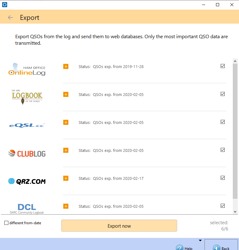 qso-export web databases ham office my logbook