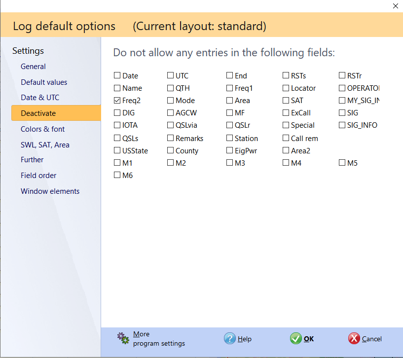 qso-input deactivate input fields hamoffice my amateur radio logbook