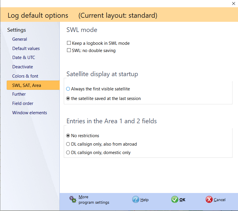 qso input additional settings hamoffice my logbook amateur radio