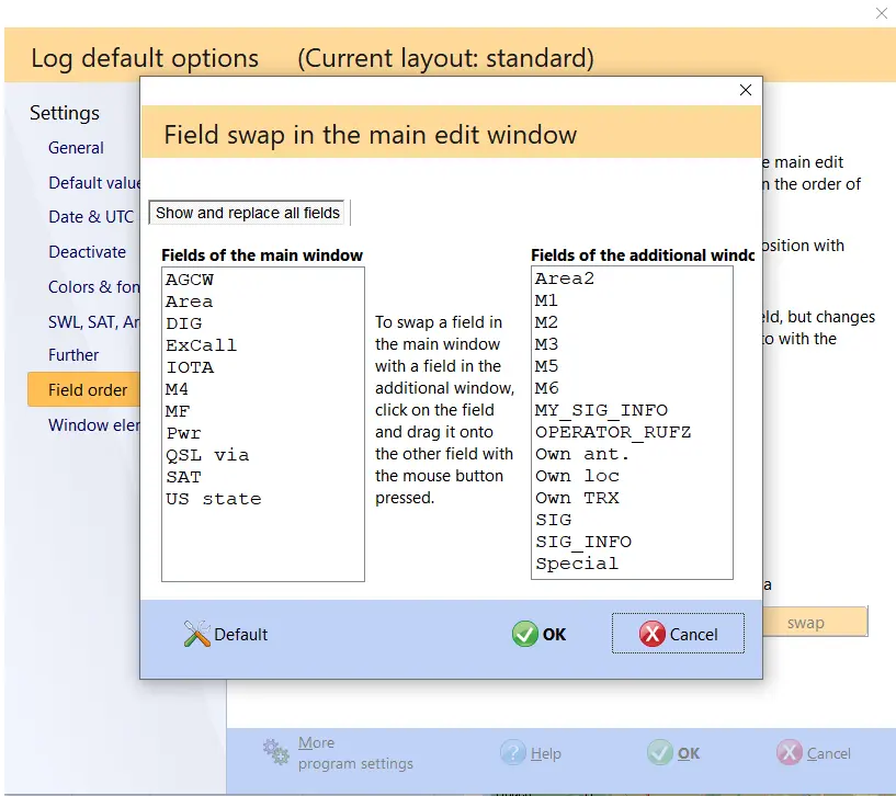 qso input fields swap hamoffice my amateur radio logbook
