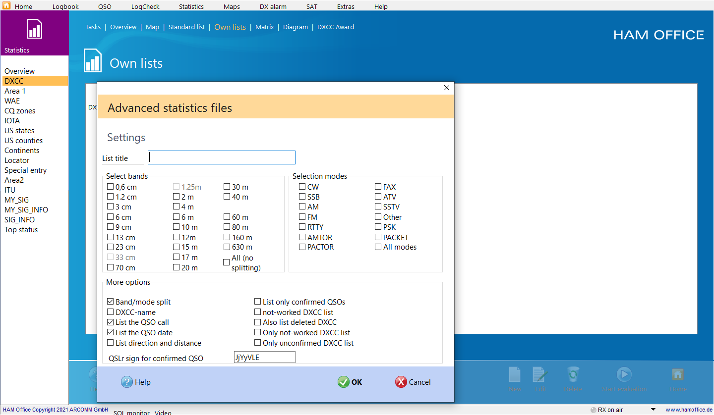 qso-evaluation individual statistics