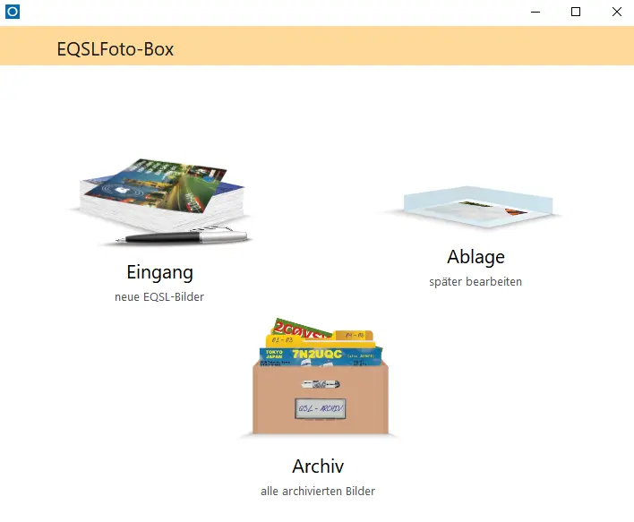 Übersichtsfenster der EQSLFoto-Box