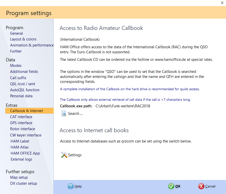 program settings web hamoffice my logbook